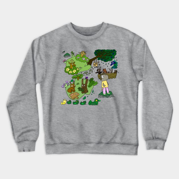 Woodland creatures lake Crewneck Sweatshirt by Whistlepig